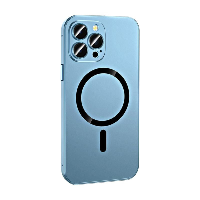 Alloy Aluminum Metal Mag Safe Magnetic Case for Iphone 16 15 14 13 12 Pro Max,Ultra Thin Phone Case Full Coverage Lens Protective Wireless Charging Protective Cover