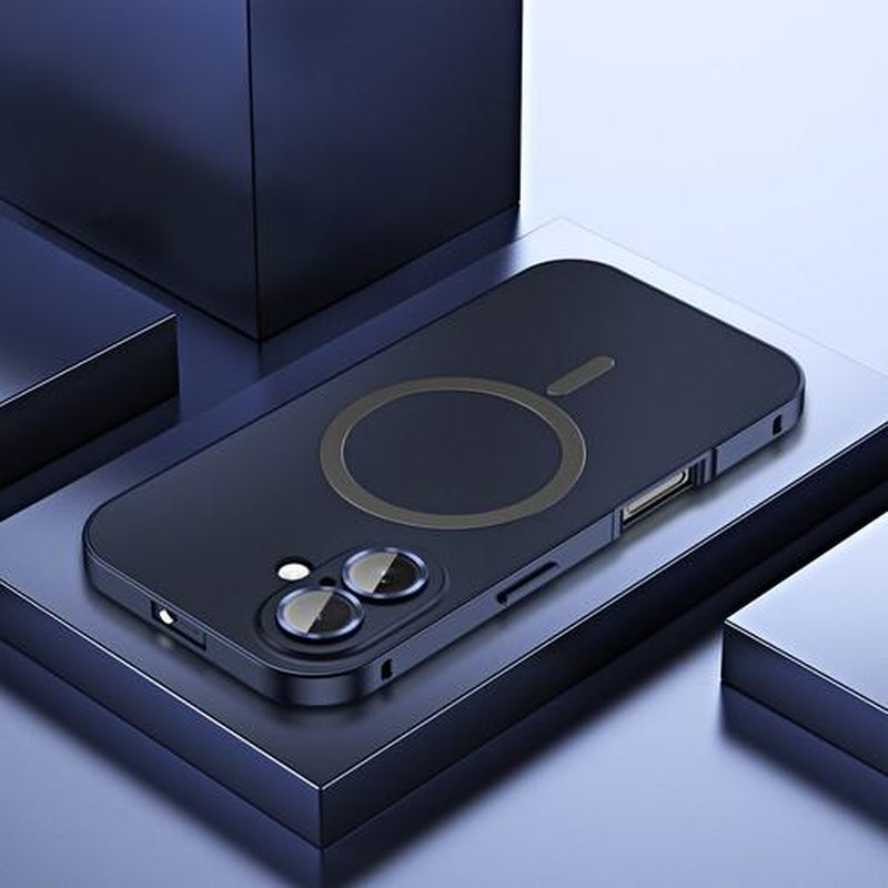 Alloy Aluminum Metal Mag Safe Magnetic Case for Iphone 16 15 14 13 12 Pro Max,Ultra Thin Phone Case Full Coverage Lens Protective Wireless Charging Protective Cover