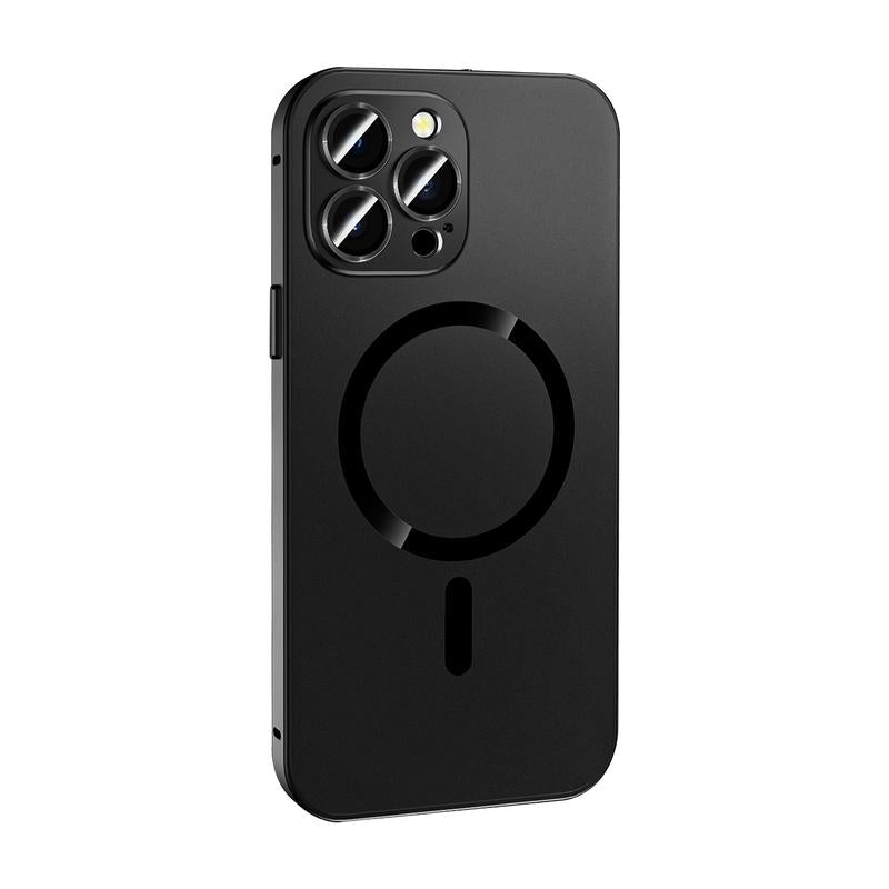 Alloy Aluminum Metal Mag Safe Magnetic Case for Iphone 16 15 14 13 12 Pro Max,Ultra Thin Phone Case Full Coverage Lens Protective Wireless Charging Protective Cover