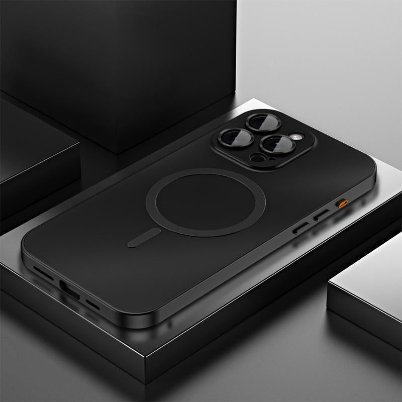 Alloy Aluminum Metal Mag Safe Magnetic Case for Iphone 16 15 14 13 12 Pro Max,Ultra Thin Phone Case Full Coverage Lens Protective Wireless Charging Protective Cover