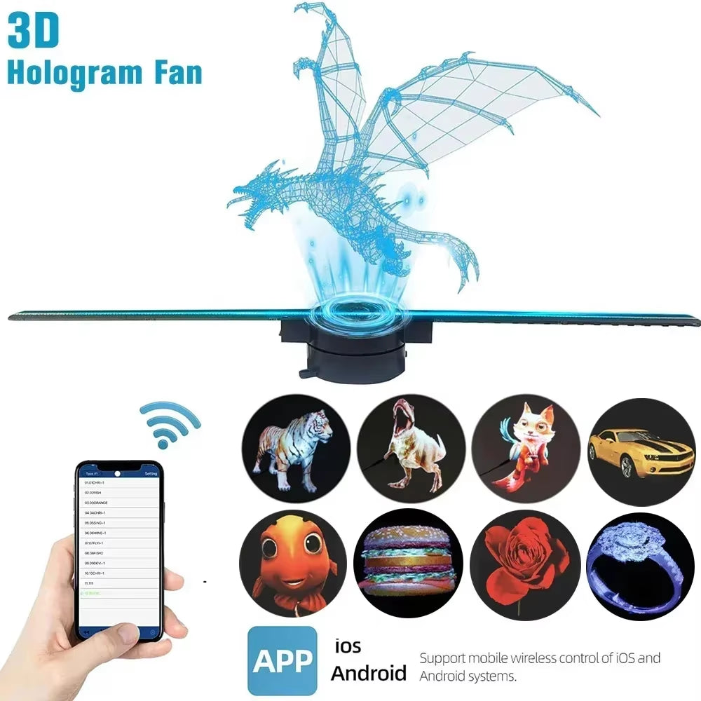 42CM 3D Hologram Fan - Transform Your Advertising with Stunning Holographic Displays for Retail, Hospitality, and Events!