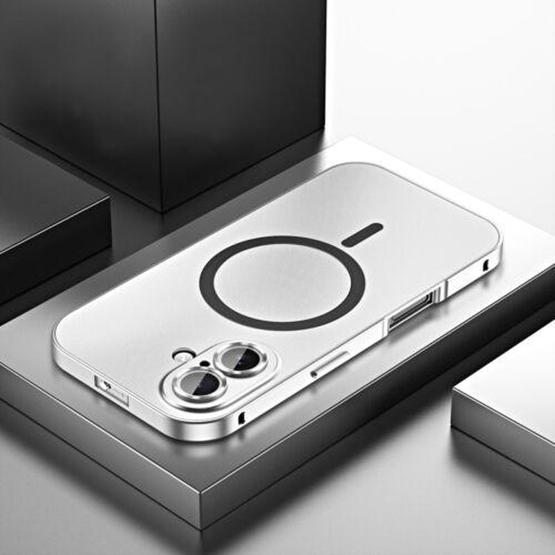 Alloy Aluminum Metal Mag Safe Magnetic Case for Iphone 16 15 14 13 12 Pro Max,Ultra Thin Phone Case Full Coverage Lens Protective Wireless Charging Protective Cover
