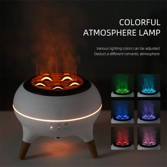 Dynamic Jellyfish Spray Air Humidifiers with Colourful Gradient Flame Night Lights Remote Control Essential Oil Aroma Diffusers